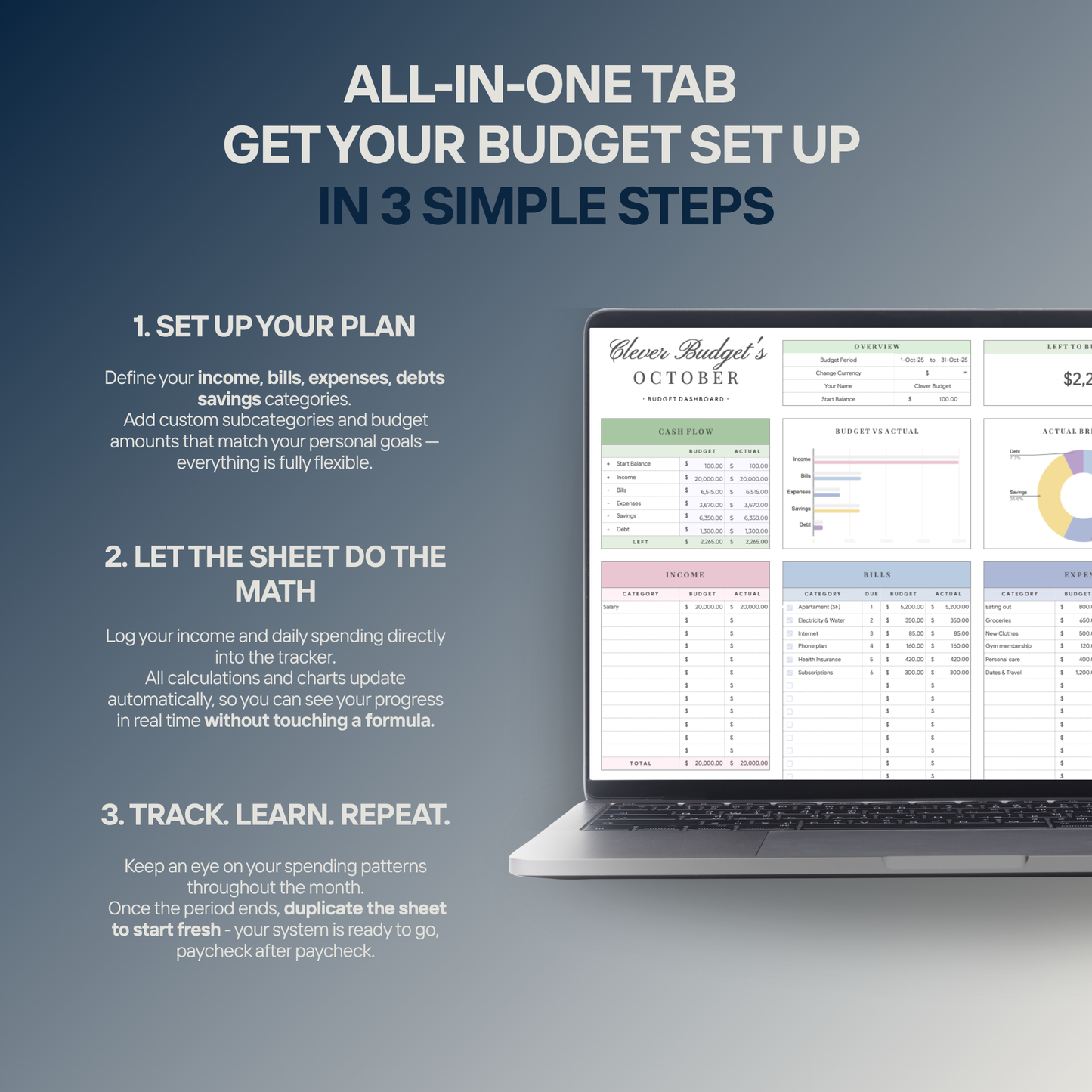 Clever Budget Template™ – All-in-One Budgeting Tool for Google Sheets & Microsoft Excel